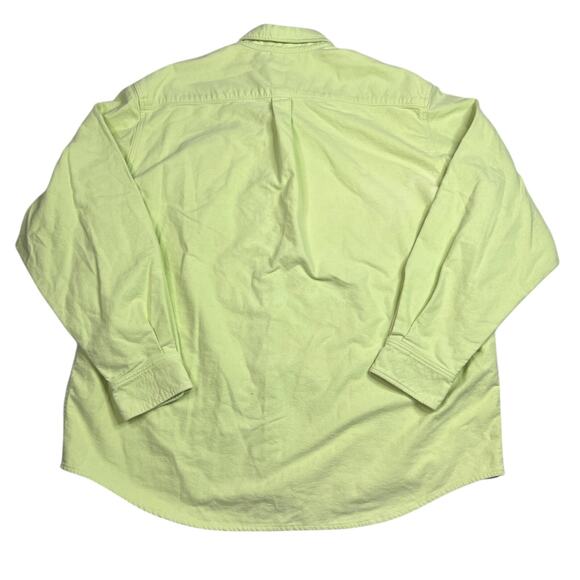Old Bull Lee Neon Heavyweight Button Down Surf Oxford Shirt Pickle FLAW Green XL - Picture 2 of 8